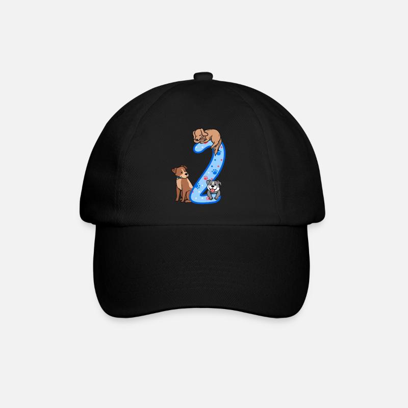 2. Geburtstag Junge Hunde Outfit 2 Jahre Alt Welpe - Baseballkappe - Schwarz/Schwarz