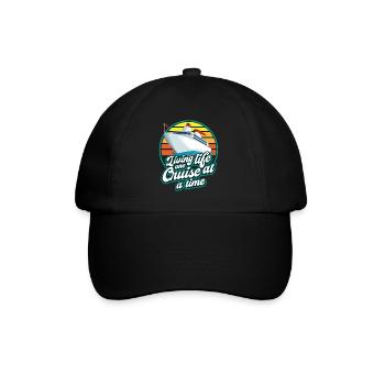 Cruise, ships, holidays on a ship - Baseball Cap - black/black - Front