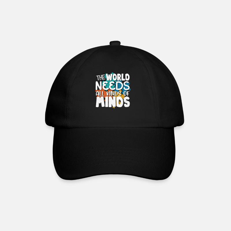 Le monde de l’autisme a besoin de toutes sortes de têtes - Casquette classique - noir/noir