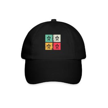 Turtle Retro Animal Sea Reptile Gift idea - Baseball Cap - black/black - Front