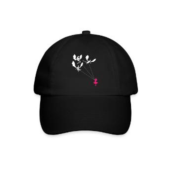 Lustiges Trendiges Kleines Mädchen Mit Drachen - Baseballkappe - Schwarz/Schwarz - Vorne