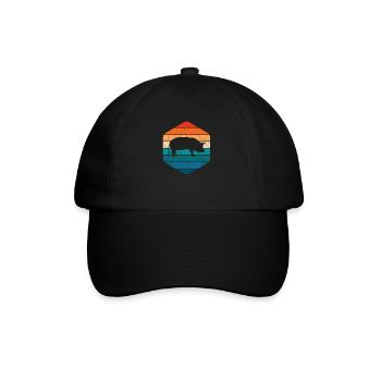 Pig Animal Retro Pet Farm Idée cadeau - Casquette classique - noir/noir - Devant