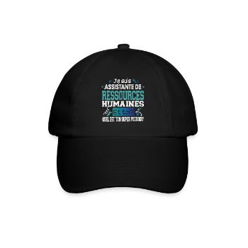 Assistante Ressources Humaines Super Pouvoir - Casquette classique - noir/noir - Devant