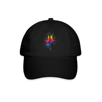Flûte, Jouer de la flûte, - Casquette classique - noir/noir - Devant