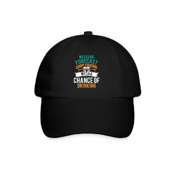 Karpfen Angeln Und Trinken. - Baseballkappe - Schwarz/Schwarz - Vorne