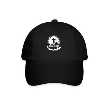Christliche Zitate Designs Follow His Steps - Baseballkappe - Schwarz/Schwarz - Vorne