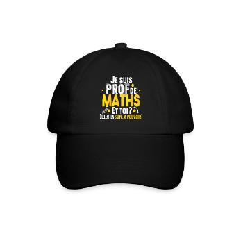 Prof Professeur Maths Métier Cadeau Collège Lycée - Casquette classique - noir/noir - Devant