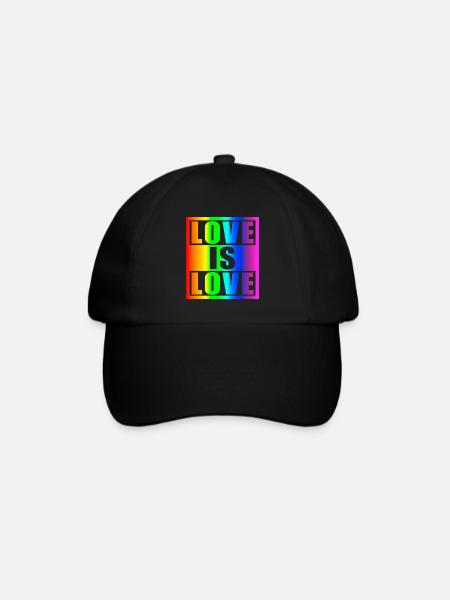 Love is love - Baseballkappe - Schwarz/Schwarz