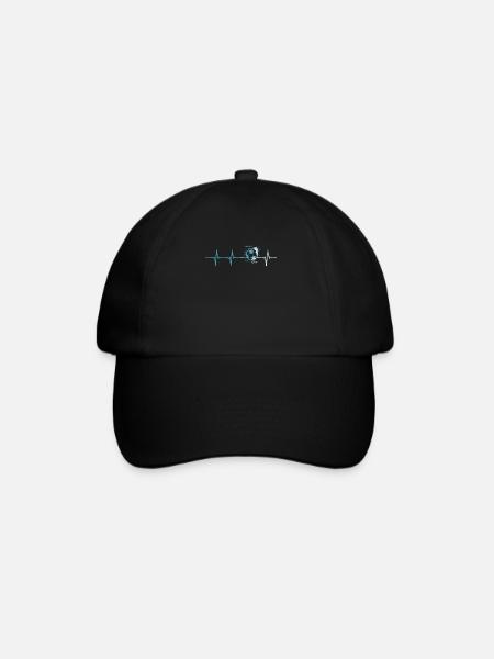 Heartbeat Football Pulse Footballer Ball Cadeau - Casquette classique - noir/noir