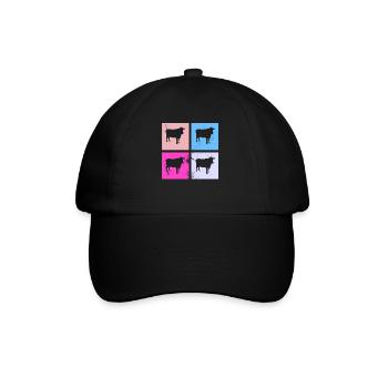 Kuh Retro Muh Landwirt Milch Bauernhof Geschenk - Baseballkappe - Schwarz/Schwarz - Vorne