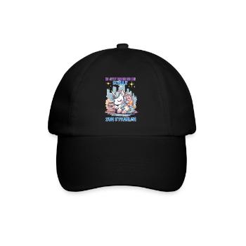 Schulkind Mädchen Einhorn Zur Einschulung - Baseballkappe - Schwarz/Schwarz - Vorne