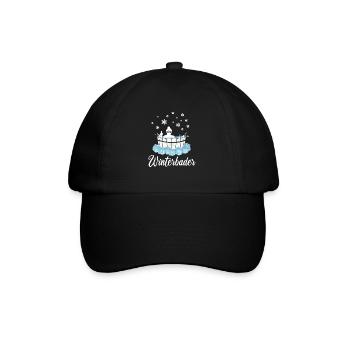 Winterbader Eisbaden Eisbad Spruch - Baseballkappe - Schwarz/Schwarz - Vorne