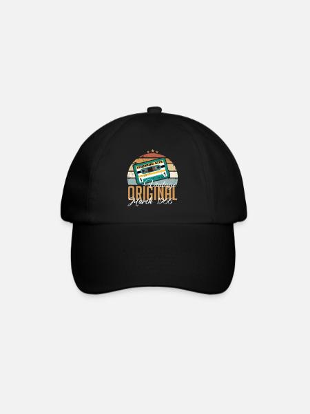 März 1966 - Geburtstagsgeschenk - Baseballkappe - Schwarz/Schwarz