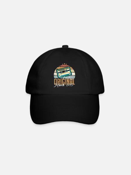 März 1975 - Geburtstagsgeschenk - Baseballkappe - Schwarz/Schwarz
