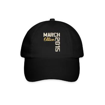 März 2015 Geburtstagsgeschenk März 2015 - Baseballkappe - Schwarz/Schwarz - Vorne