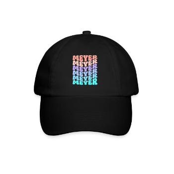 Meyer Retro Familie Nachname Geschenk - Baseballkappe - Schwarz/Schwarz - Vorne
