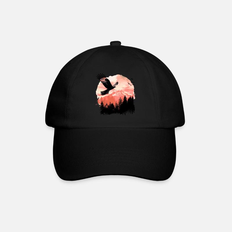 Roter Milan Vogel Greifvogel - Baseballkappe - Schwarz/Schwarz