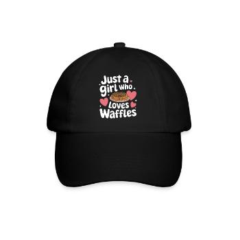 Waffeln Frühstück Süßigkeiten - Baseballkappe - Schwarz/Schwarz - Vorne
