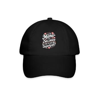 Zwillingsmama Zwillings Mutter, Mama von Zwillinge - Baseballkappe - Schwarz/Schwarz - Vorne