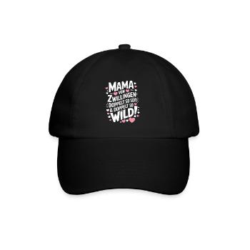Mama von Zwillingen Zwillingsmama Zwillings Mutter - Baseballkappe - Schwarz/Schwarz - Vorne