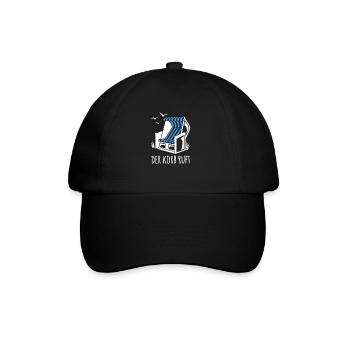 Der Korb ruft - Strandkorb - Meer - Urlaub - Baseballkappe - Schwarz/Schwarz - Vorne