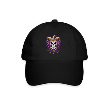 Mardi Gras - Karneval - Totenkopf - Geschenk - Baseballkappe - Schwarz/Schwarz - Vorne