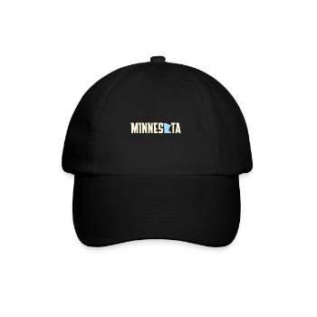 Karte von Minnesota Design für stolze Minnesotaner - Baseballkappe - Schwarz/Schwarz - Vorne