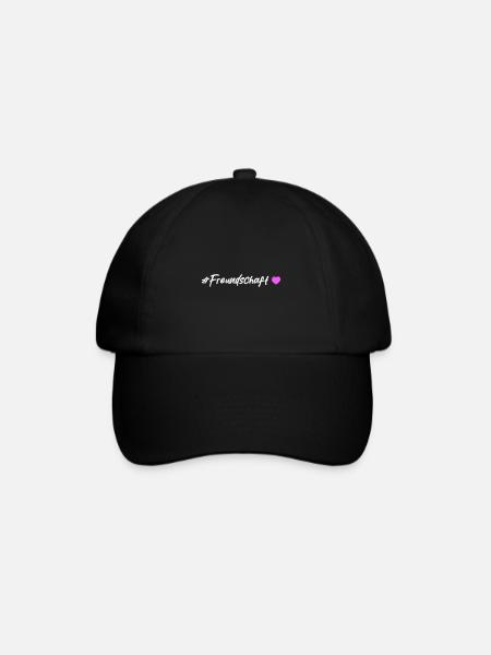 Freundschaft Herz - Baseballkappe - Schwarz/Schwarz