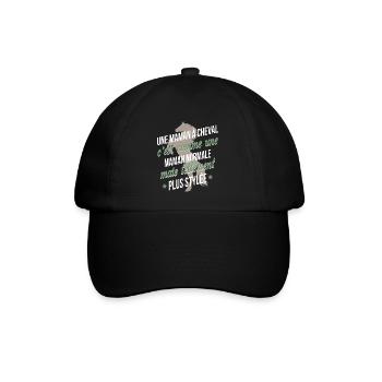 Une maman à cheval - Casquette classique - noir/noir - Devant