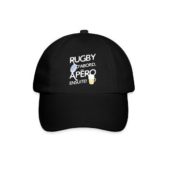 Rugby et apéro - Casquette classique - noir/noir - Devant
