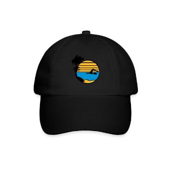 île des palmiers vacances vacances soleil plage natation - Casquette classique - noir/noir - Devant