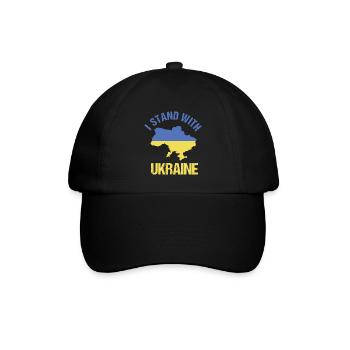 Support Ukraine with I STAND WITH UKRAINE - Baseball Cap - black/black - Front