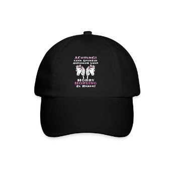 Hobby Horse Geschenkidee - Baseballkappe - Schwarz/Schwarz - Vorne