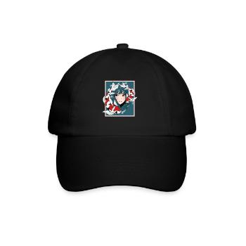 Anime Girl Otaku Koi - Baseball Cap - black/black - Front