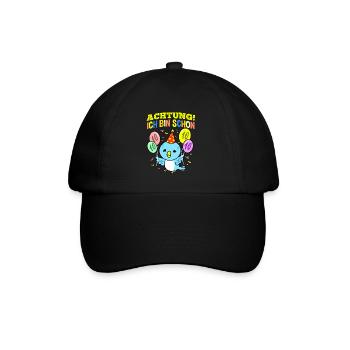 Achtung Ich Bin Schon 10 Geburtstag Wellensittich - Baseballkappe - Schwarz/Schwarz - Vorne