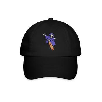 Skeleton rides skateboard skater Halloween - Casquette classique - noir/noir - Devant