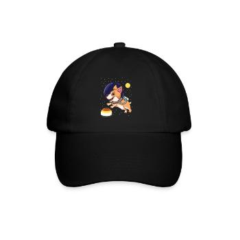 Corgi Astronaut Gay Bear Pride - Baseballkappe - Schwarz/Schwarz - Vorne