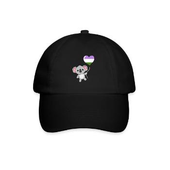 Koala Heart Balloon Genderqueer Pride - Baseball Cap - black/black - Front