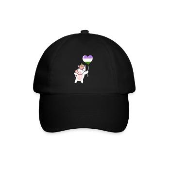 Unicorn Heart Balloon Genderqueer Pride - Baseball Cap - black/black - Front