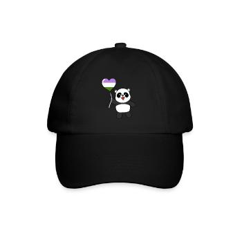 Panda Genderqueer Pride Heart Balloon - Baseball Cap - black/black - Front