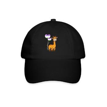 Giraffe Heart Balloon Genderqueer Pride - Baseball Cap - black/black - Front