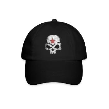 Schädel Totenkopf Stern - Baseballkappe - Schwarz/Schwarz - Vorne