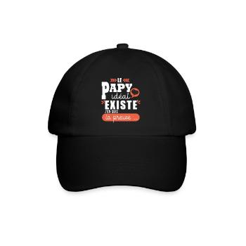 Cadeau papy idéal fête papi T shirt papy cadeau - Casquette classique - noir/noir - Devant
