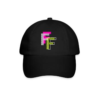 F Buchstabe - Baseballkappe - Schwarz/Schwarz - Vorne