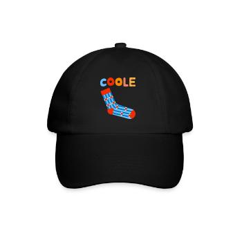 Cool sock - fun motivational design - Baseball Cap - black/black - Front