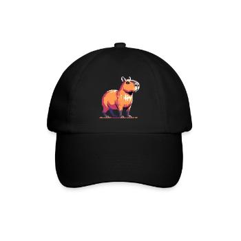 Geek Pixel Art Capybara - Baseball Cap - black/black - Front