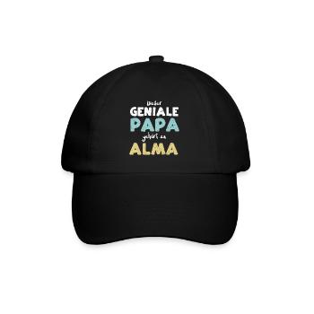 Dieser Geniale Papa Gehört Zu Alma - Baseballkappe - Schwarz/Schwarz - Vorne