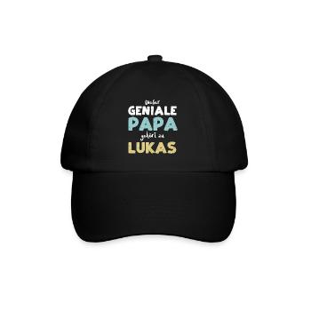 Dieser Geniale Papa Gehört Zu Lukas - Baseballkappe - Schwarz/Schwarz - Vorne