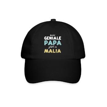 Dieser Geniale Papa Gehört Zu Malia - Baseballkappe - Schwarz/Schwarz - Vorne