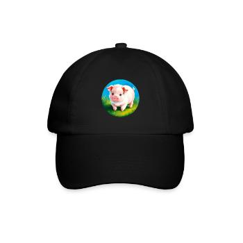 Baby Pig Piglet Pig - Baseball Cap - black/black - Front
